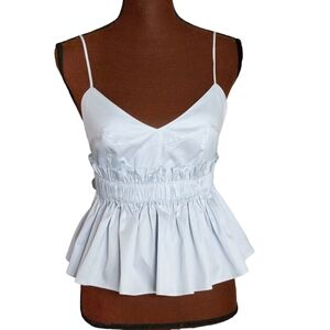 Kendall and Kylie Women Top Size S Light Blue‎ Crop Gathers Straps